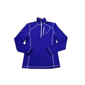 Marmot Women’s Thermal 1/4 Zip Pull Over - Purple /‎ White Fitted - size M